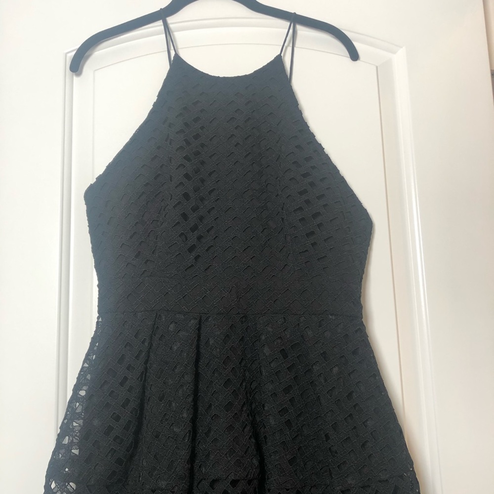 NICHOLAS Black Lattice Ball Dress Size 8 holiday open party formal - Picture 8 of 14